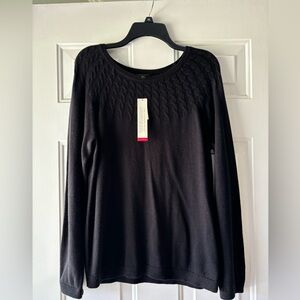 Talbots Black Cable Knit Women's Sweater